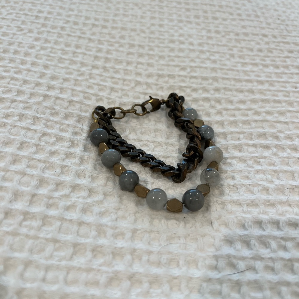 Chain and bead bracelet